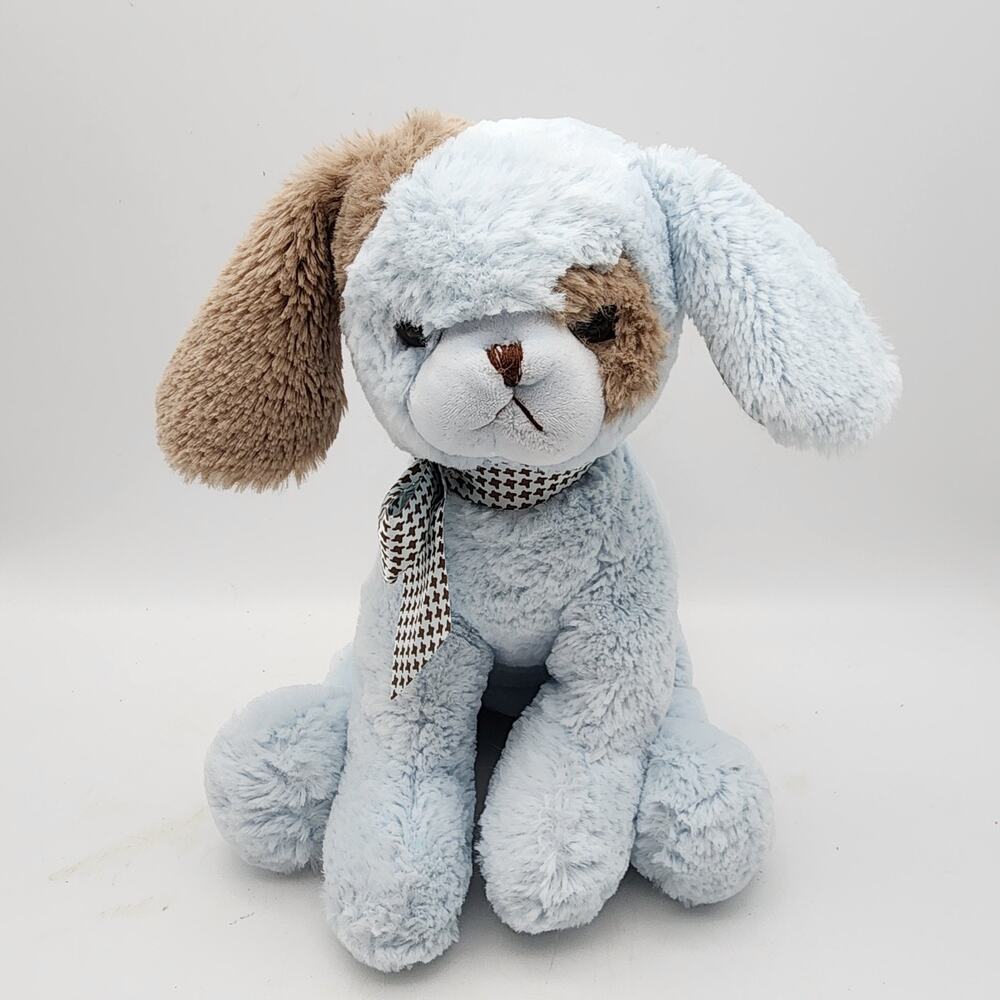 Bearington Baby Waggles Wind Up Blue Puppy Dog Lullaby Plush Toy 13" Animated